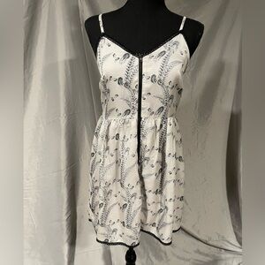Ellison White and Black Feather Print Top